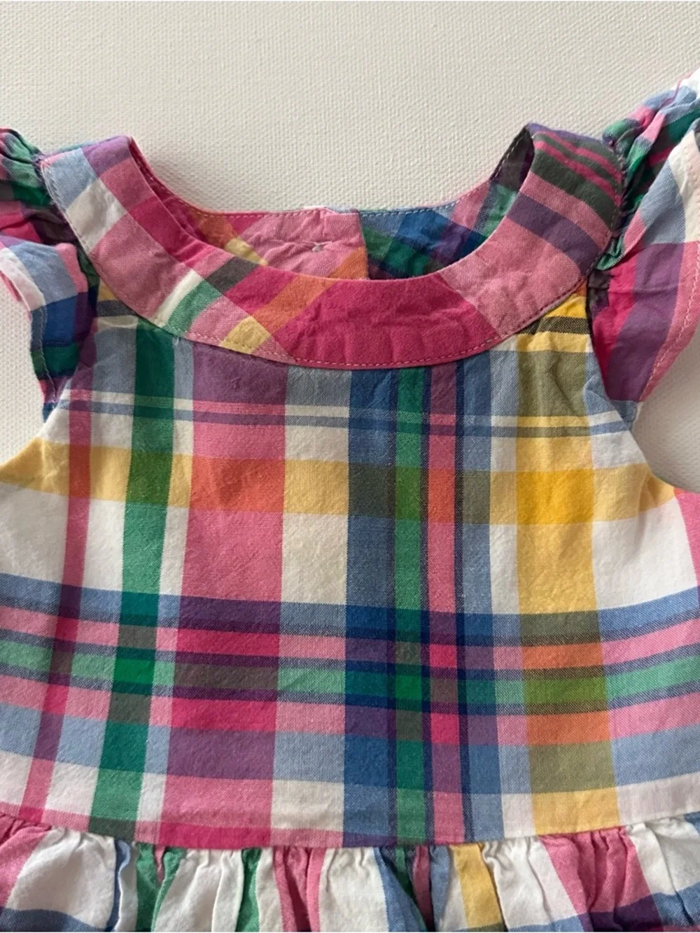 Ralph Lauren 3 Months Baby Girl Pink Multi Plaid Sundress Dress Spring Summer